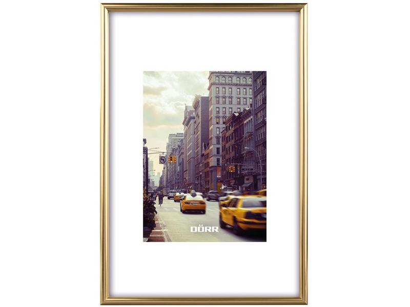 Dörr Bilderrahmen New York Gold, 13 x 18 cm, Bildformat: 13 x 18 cm, Rahmenformat: 13.8 x 18.8 cm, Material: Kunststoff, Glas, Detailfarbe: Gold