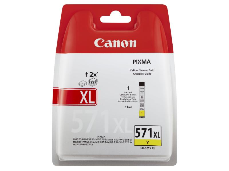 CANON CLI571XL | Y | 11 ml CANON Tintenpatrone mit hoher Reichweite, gelb