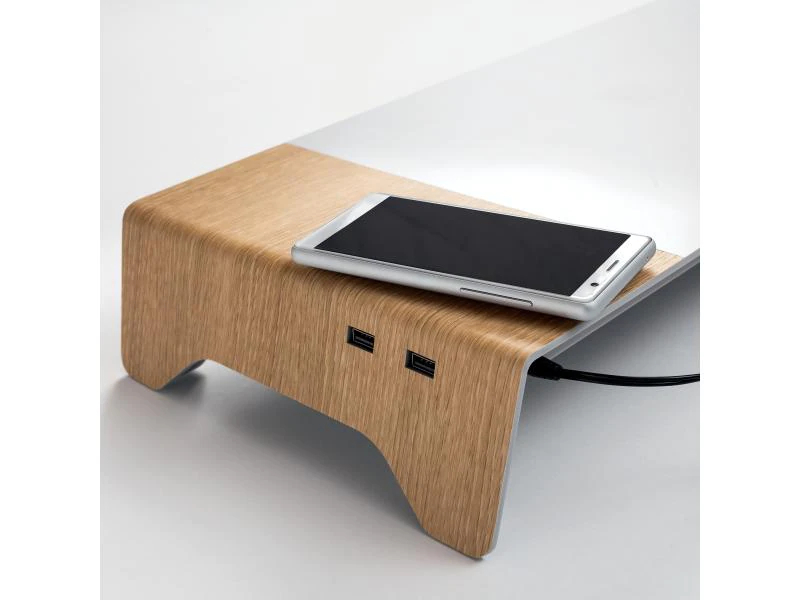 SIGEL Monitorständer USB 52x25x8cm SA405 smartstyle Metallic-Holz