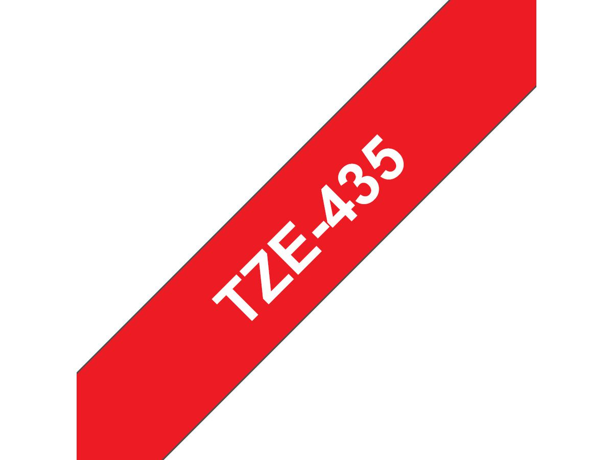 Brother Beschriftungsband TZE-435 Weiss auf Rot 12 mm