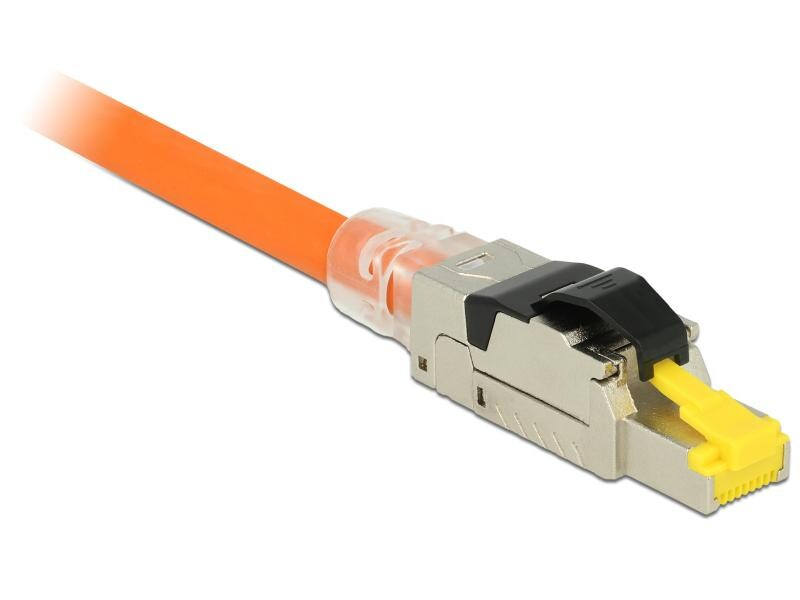 Delock Stecker RJ45 Cat.6a 10Gbps Feldkonfektion, Kabelschirmung: S/FTP, Farbe: Schwarz, Verpackungseinheit: 1 Stück, Leistungskategorie Cat.: Cat 6A