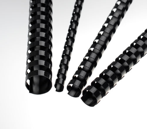 RENZ Plastikbinderücken 45mm A4 203214506 schwarz, 21 Ringe 25 Stück