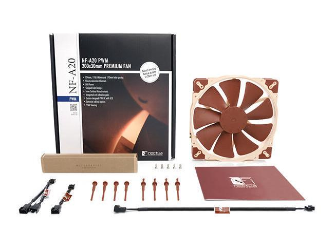 Noctua Gehäuselüfter NF-A20 PWM, Lüfterdimension: 200 mm, Schnittstellen: 4-Pin (PWM), 18.1 dB(A)