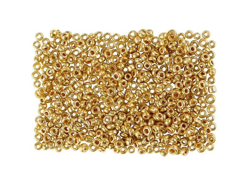 Creativ Company Rocailles-Perlen 15/0 Gold, Packungsgrösse: 25 g, Durchmesser: 1.7 mm, Farbe: Gold, Perlenart: Rocailles