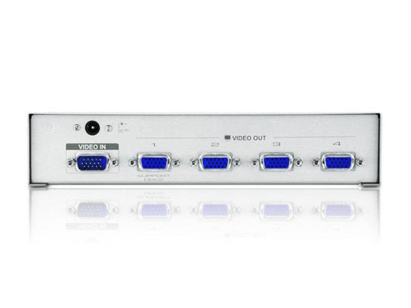 Aten 4-Port Signalsplitter VGA-VGA, Anzahl Ports: 4, Schnittstellen: VGA, Signalverstärkung: Aktiv