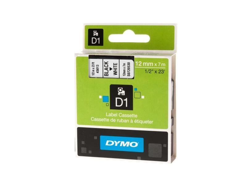 DYMO Schriftband D1 schwarz/weiss S0720530 12mm/7m