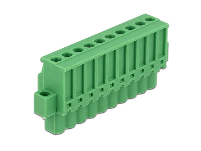 Delock Hutschiene Terminalblock 10Pin, mit Schraubverriegelung, Montage: DIN-Rail