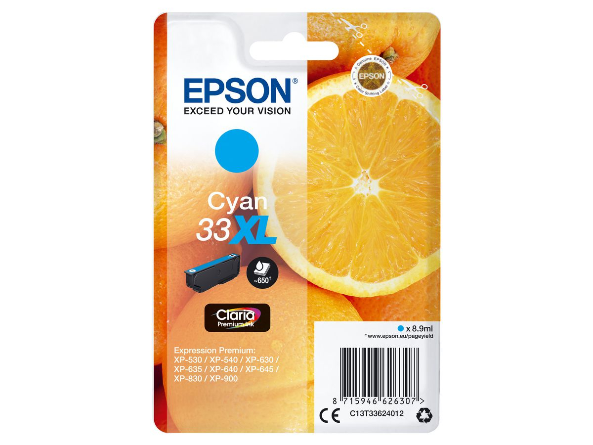 Epson 33XL | 650 Seiten Epson Tintenpatrone, cyan