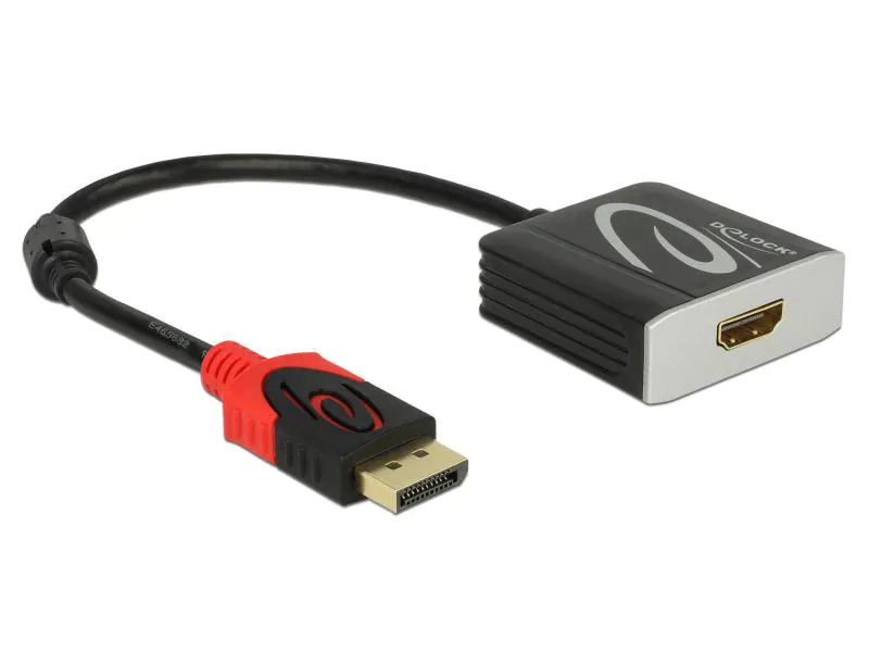 DeLock Adapter 4K, 60Hz DisplayPort - HDMI, Typ: Adapter, Videoanschluss Seite A: DisplayPort, Videoanschluss Seite B: HDMI