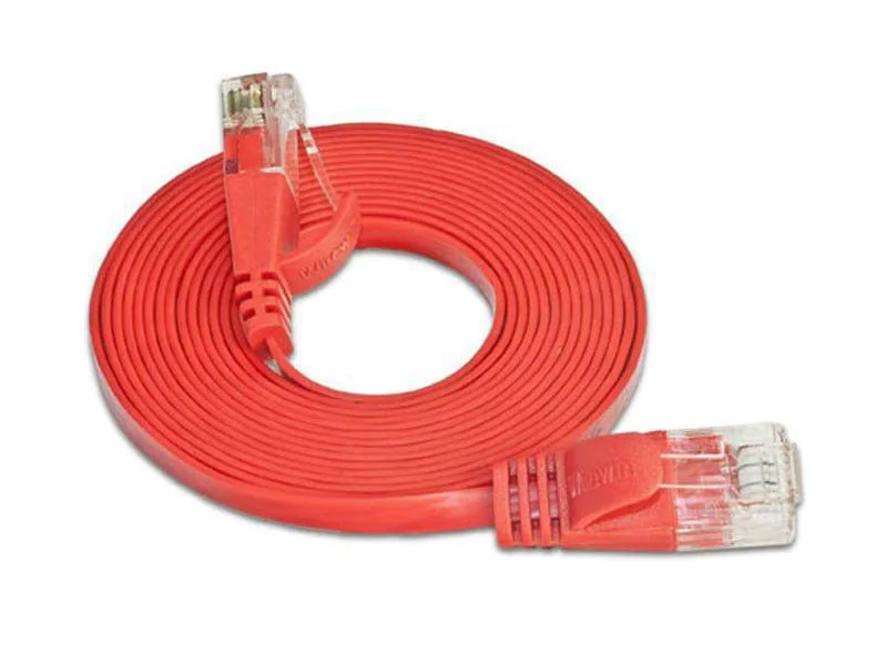 Wirewin Slimpatchkabel Cat 6, UTP, 0.1 m, Rot, Farbe: Rot, Form: Flach, Zusatzfunktionen: Mit Klinkenschutz, Längenaufdruck auf Stecker, Länge: 0.1 m, Anschlüsse LAN: RJ45 - RJ45, Produkttyp: Slimpatchkabel