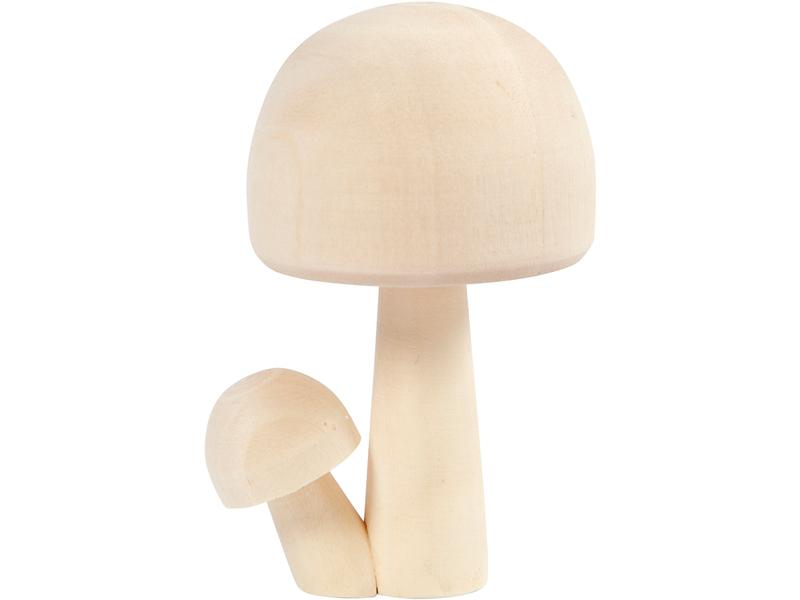 Creativ Company Mini-Figur 8.5 x 5.5 cm Pilze, Detailfarbe: Braun, Material: Holz, Verpackungseinheit: 1 Stück, Motiv: Pilz, Anlass: Universal