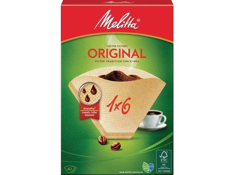 Melitta Aroma-Filtertüten "1x6", naturbraun