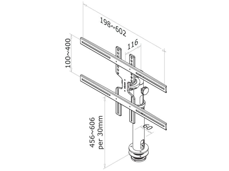 FPMA-D1200BLACK 23-47" NewStar Flatscreen Desk Mount (grommet)  Black