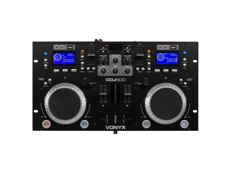 Vonyx Doppel Player CDJ500, Features DJ Player: MP3-fähig, USB-Eingang, Ausführung DJ Player: Doppel Player, Bauweise: 19" Rack