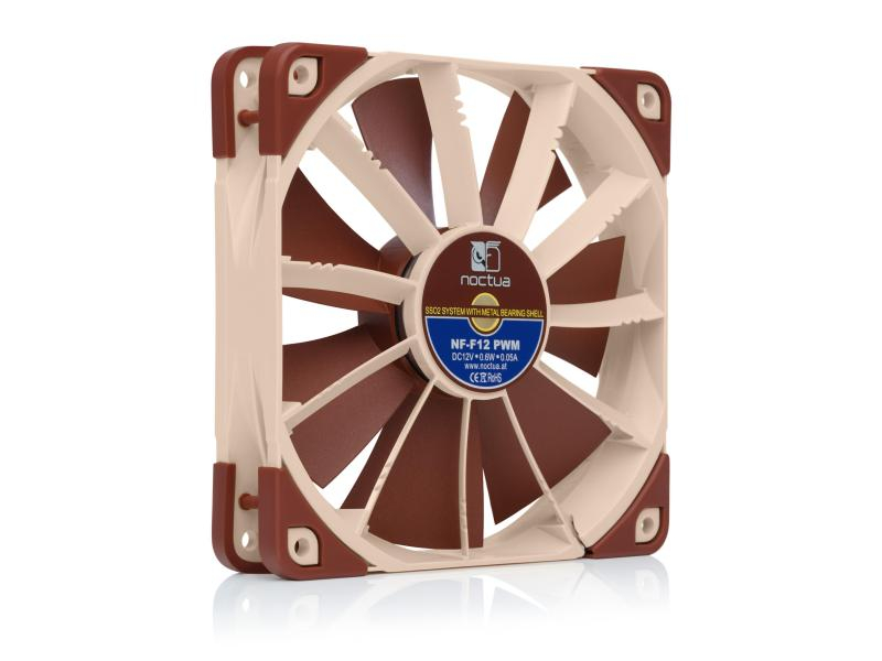 Gehäuselüfter Noctua NF-F12 PWM, 120x120x25mm, 12V, 22.4dBA, 93.4m3/h, 4Pin PWM Anschluss, 1500rpm,