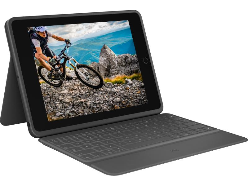 Logitech Tablet Tastatur Cover Rugged Folio iPad 10.2" (7. Gen.), Verbindungsmöglichkeiten: Smart Connector, Tastaturlayout: QWERTZ (CH), Kompatible Hersteller: Apple, Farbe: Schwarz, Bildschirmdiagonale: 10.2 ", Tablet Kompatibilität: iPad (7. Gen.), M