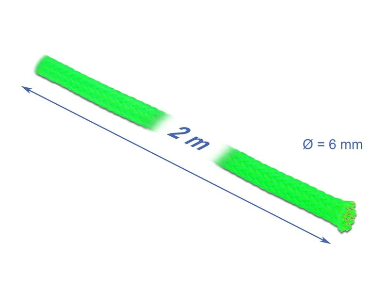 Delock Kabelschlauch dehnbar, 2 m x 6 mm Grün, Breite: 3 mm, Länge: 2 m, Produkttyp: Kabelschlauch, Ausstattung Kabelmanagement: Elastisch, Wiederverwendbar, Zuschneidbar, Verpackungseinheit: 1 Stück, Material: Polyester