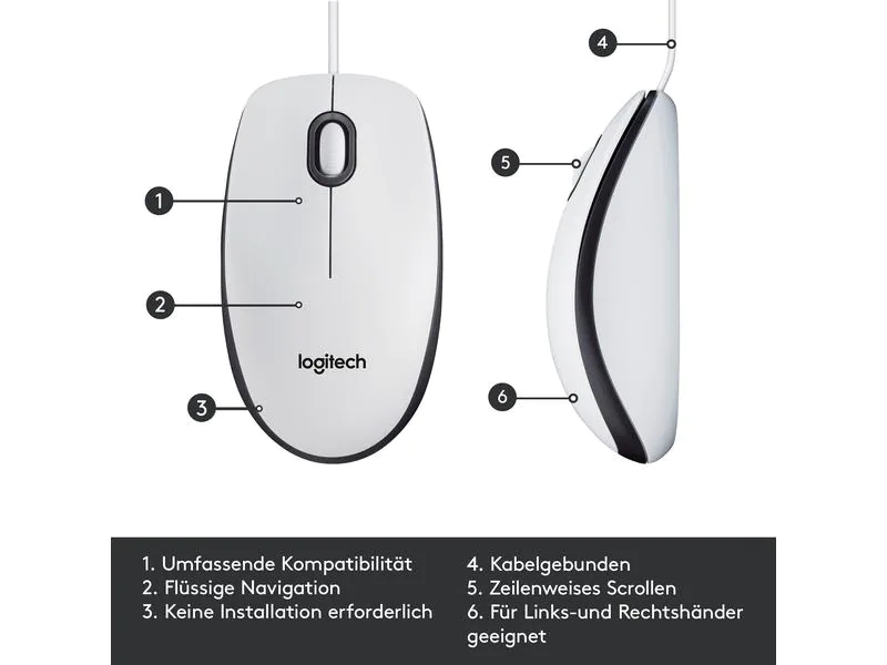 Logitech Maus M100 Optical Weiss