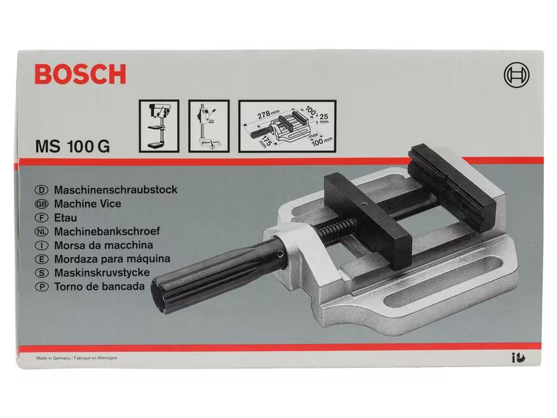 Bosch Professional Maschinenschraubstock 100 mm, Spannweite: 100 mm, Produkttyp: Maschinenschraubstock