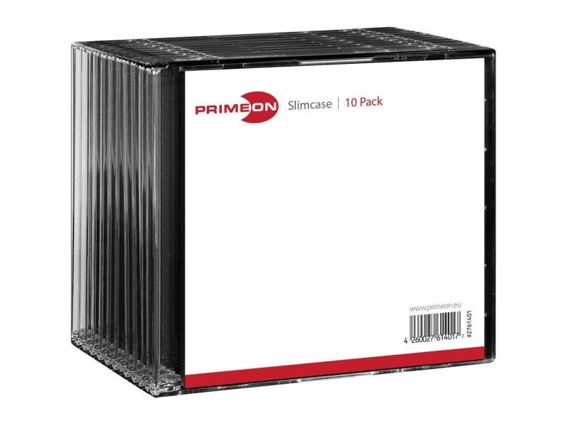 Primeon Leerhüllen Slimcase 10er Pack, idealer Schutz für alle Blu-ray, CD und DVD Medien, perfekte, Produkttyp: Ersatzhüllen, Medientyp: CD, DVD, Nutzinhalt Gesamt: 1 Stück, Ausstattung: Sichtfenster, Verpackungseinheit: 10 Stück