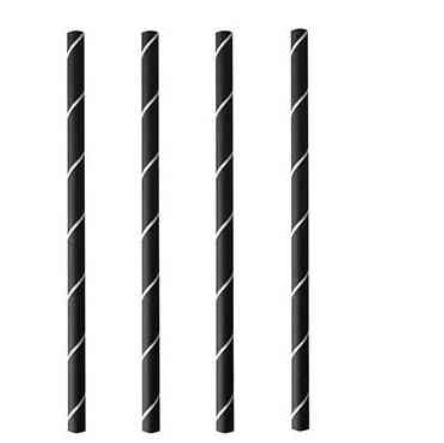 PAPSTAR Papier-Trinkhalm "pure", 150 mm, schwarz / weiß