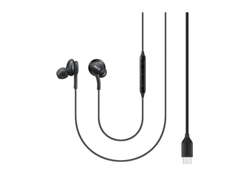 Samsung USB Type-C In-Ear-Kopfhörer EO-IC100, Verbindungsmöglichkeiten: USB Typ-C, Farbe: Schwarz, Impedanz: 32 ?, Kopfhörer Trageform: In-Ear, Kopfhörer Bauform: Halboffen, Einsatzbereich: Lifestyle, Kopfhörer Ausstattung: Inline-Fernbedienung; Anru