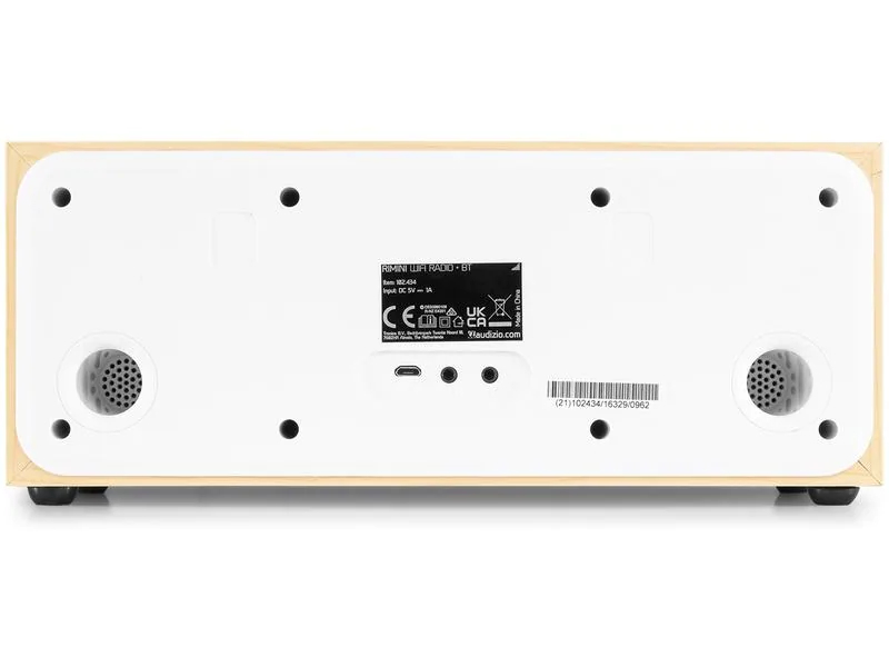 Audizio Internet Radio Rimini Weiss, Radio Tuner: Internetradio, Stromversorgung: Netzbetrieb, Detailfarbe: Hellbraun, Ausstattung: Spotify, Weckfunktion, Fernbedienung, Farbdisplay, DLNA, Schlummerfunktion, Bluetooth, Kopfhöreranschluss, Sleep-Timer, Ap