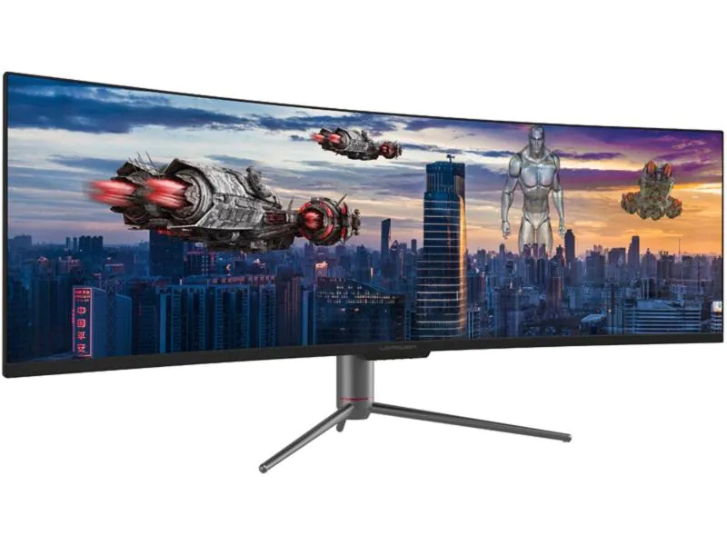 LC-Power Monitor LC-M49-DQHD-120-C-Q, Bildschirmdiagonale: 49 ", Auflösung: 5120 x 1440, Bildwiederholrate: 120 Hz, Anschlüsse: DisplayPort, HDMI, Anwendungsbereich: Gaming, Ergonomie: Schwenkbar, Neigbar, Höhenverstellbar