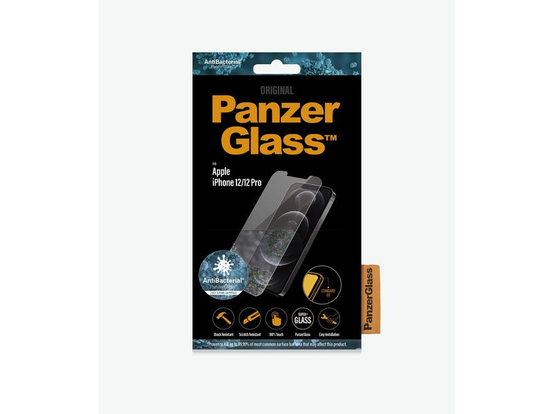 Panzerglass Displayschutz Standard Fit AB iPhone 12 / 12 Pro, Mobiltelefon Kompatibilität: iPhone 12, iPhone 12 Pro, Folien Effekt: Kristallklar, Antibakteriell, Selbstklebend, Hochtransparent, Fettabweisend, Verpackungseinheit: 1 Stück, Kompatible Hers