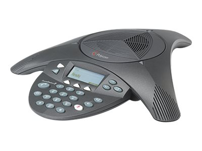Polycom Konferenztelefon SoundStation2 EX, Verbindungsart Headset: Keine, Telefonkategorie: Analog, Übertragungsart: Kabelgebunden, Farbe: Anthrazit, Konferenztyp: Audiokonferenz, mit Display, Expandable