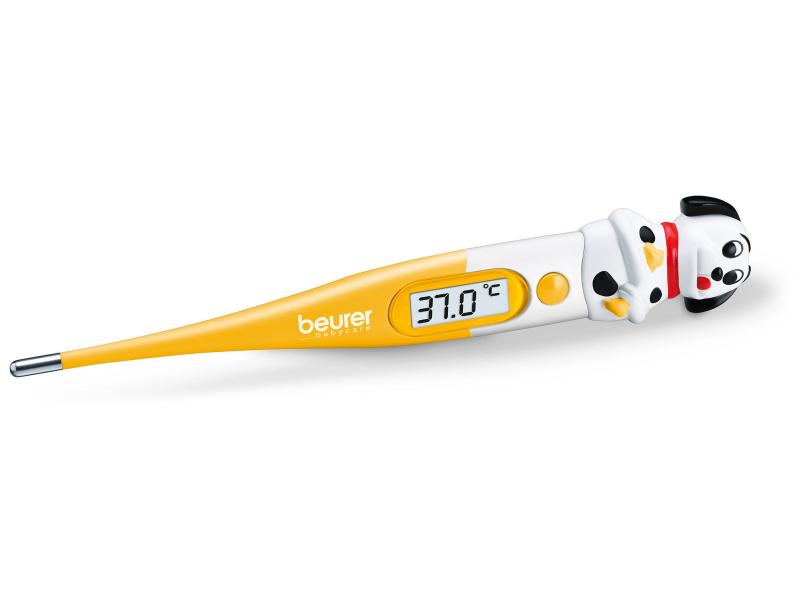 Beurer Digitales Fieberthermometer BY11 Hund, Farbe: Gelb; Weiss, Signalton bei Messende, wasserdicht, desinfektionsfähig, inkl. Etui