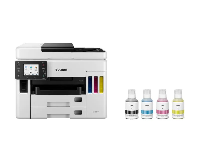 Canon Multifunktionsdrucker MAXIFY GX7050, Druckertyp: Farbig, Drucktechnik: Tintenstrahl, Total Fassungsvermögen Papierzuführungen: 600 Seiten, Mobildruck: Ja, Anzahl Papierzuführungen (maximal): 3, Druckgeschwindigkeit (farbig): 15.5 ppm