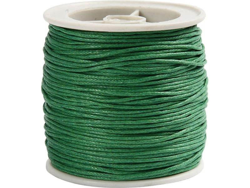 Creativ Company Baumwollband 1 mm gewachst, Länge: 40 m, Durchmesser: 1 mm, Farbe: Grün, Schmuckband-Art: Baumwollband