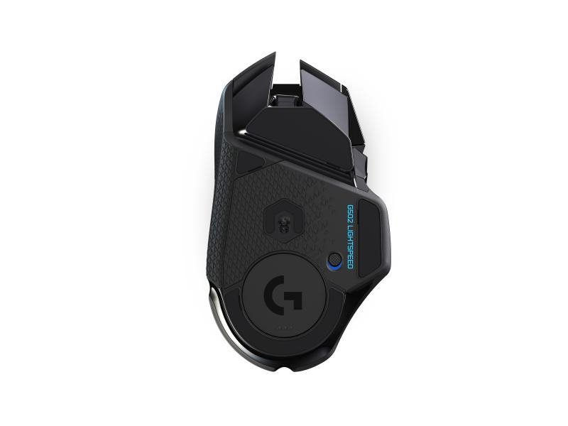 Logitech Gaming-Maus G502 Lightspeed Wireless, Maus Features: Daumentaste; Scrollrad; RGB-Beleuchtung; Herausnehmbare Gewichte; Hyperschnelles Scrollen; Programmierbare Tasten, Bedienungsseite: Rechtshänder, Farbe: Schwarz, Gewicht: 114 g, Anzahl Tasten: