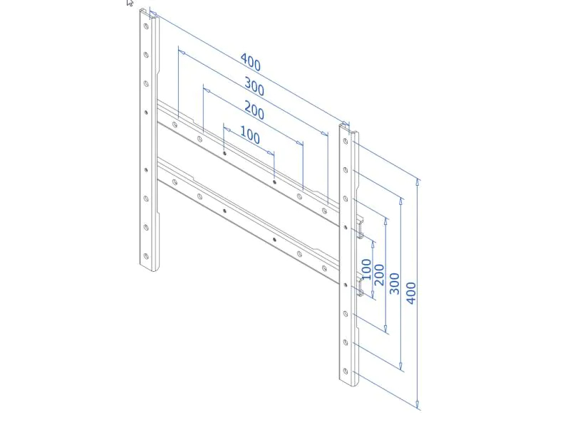 NewStar VESA-Platte FPMA-VESA425, 100x200, 100x300, 100x400, 200x200, 200x300, 200x400, 300x300, 300x400, 400x400 mm