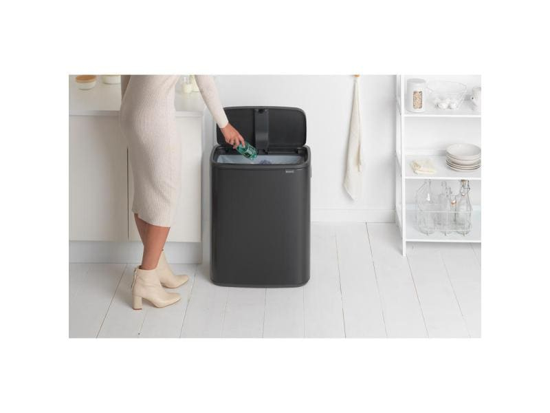 Brabantia Recyclingbehälter Bo Touch Bin 60 Liter, Schwarz matt