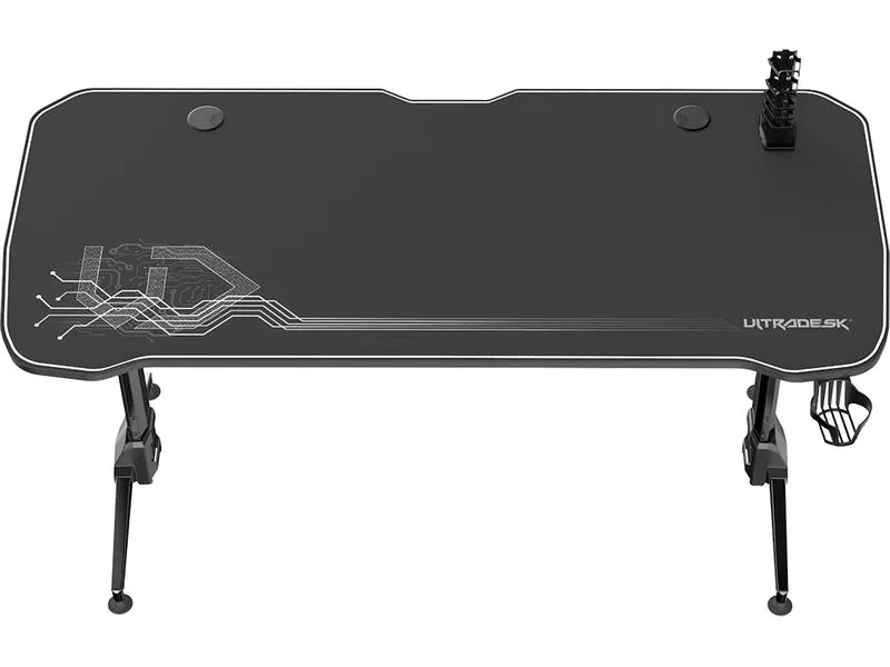 Ultradesk Gaming Tisch Grand Weiss, Beleuchtung: Nein, Höhenverstellbar: Ja, Detailfarbe: Weiss, Material: Stahl