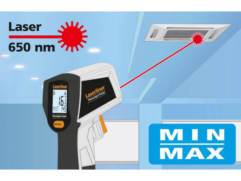 Laserliner Infrarot-Messgerät ThermoSpot Pocket, Farbe: Schwarz, Weiss, Typ: Infrarot-Messgerät, Anwendungsbereich: Temperaturmessung