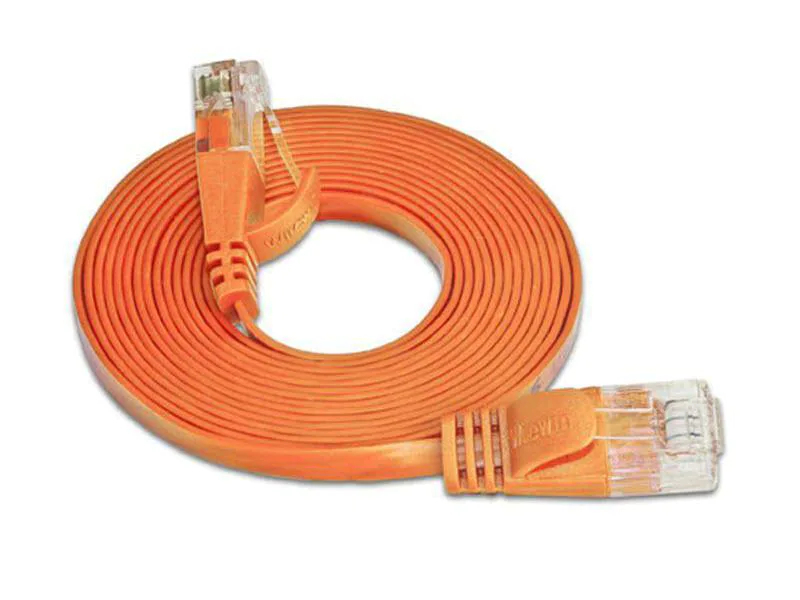 Wirewin Slimpatchkabel Cat 6, UTP, 3 m, Orange, Farbe: Orange, Form: Flach, Zusatzfunktionen: Mit Klinkenschutz, Längenaufdruck auf Stecker, Länge: 3 m, Anschlüsse LAN: RJ45 - RJ45, Produkttyp: Slimpatchkabel