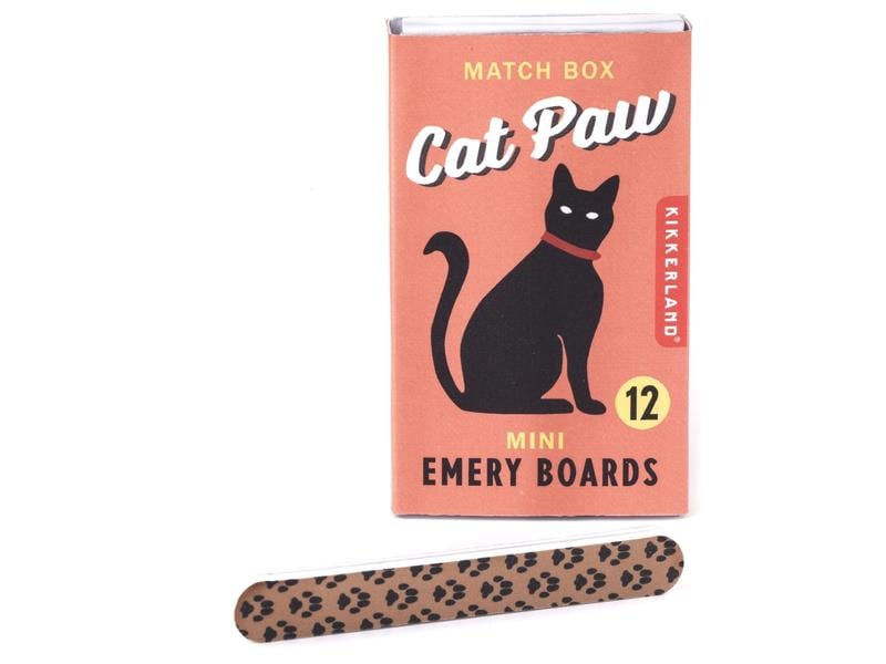 Kikkerland Nagelfeile Cat Paw Match Box Emery Boards 12 Stück, Produkttyp: Nagelfeile, Feilentyp: Sandblattfeile