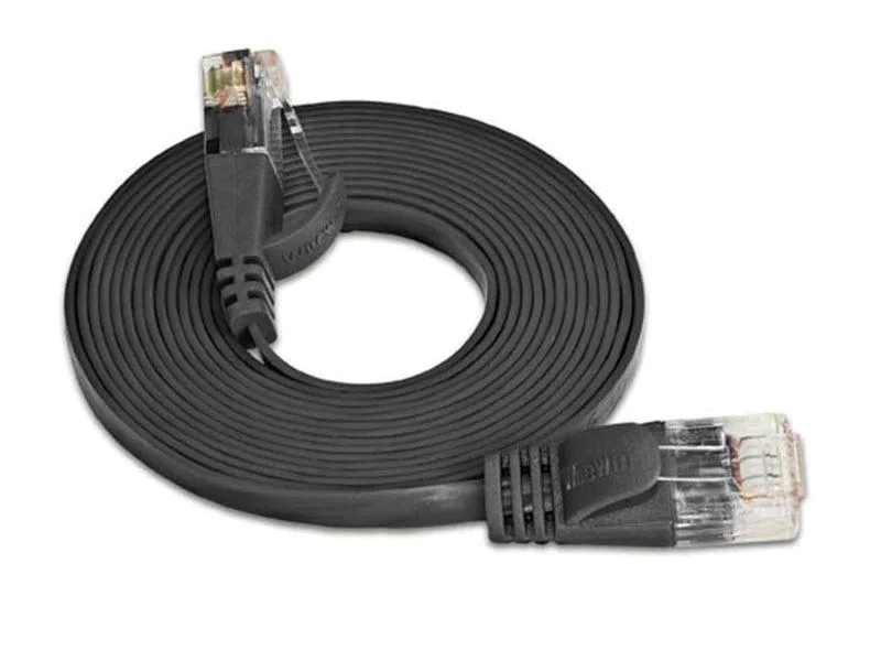 Wirewin Slimpatchkabel Cat 6, UTP, 0.15 m, Schwarz, Farbe: Schwarz, Form: Flach, Zusatzfunktionen: Mit Klinkenschutz, Längenaufdruck auf Stecker, Länge: 0.15 m, Anschlüsse LAN: RJ45 - RJ45, Produkttyp: Slimpatchkabel