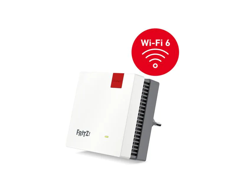 AVM WLAN-Mesh-Repeater FRITZ!Repeater 1200 AX International, RJ-45 Anschlüsse: 1, RJ-45 Geschwindigkeit: 10/100/1000 Mbit/s, WLAN Standard: IEEE 802.11ac (Wi-Fi 5), IEEE 802.11n (Wi-Fi 4), IEEE 802.11g (Wi-Fi 3), IEEE 802.11b (Wi-Fi 2), IEEE 802.11a, IEE