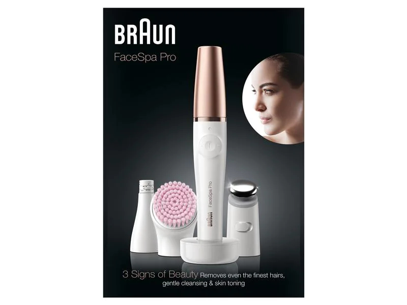 Braun Gesichtsepilierer FaceSpa Pro 912, Bronze/Weiss, Detailfarbe: Bronze, Weiss, Gerätetyp: Gesichtsreiniger, Gesichtsepilierer