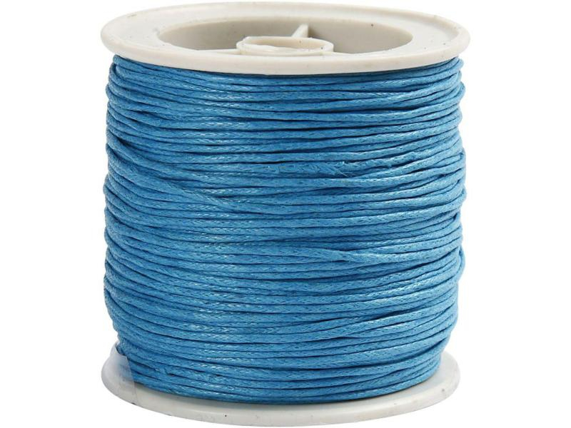 Creativ Company Baumwollband 1 mm gewachst, Länge: 40 m, Durchmesser: 1 mm, Farbe: Blau, Schmuckband-Art: Baumwollband