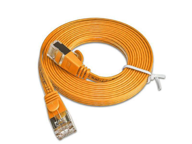 Wirewin Slimpatchkabel Cat 6, STP, 15 m, Orange, Farbe: Orange, Form: Flach, Zusatzfunktionen: Mit Klinkenschutz, Längenaufdruck auf Stecker, Länge: 15 m, Anschlüsse LAN: RJ45 - RJ45, Produkttyp: Slimpatchkabel