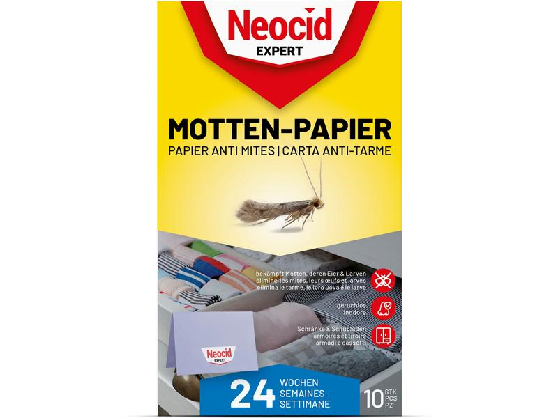 Neocid Expert Insektenfalle Motten-Papier, 10 Stück, Für Schädling: Motten, Anwendungsbereich: Indoor, Produkttyp: Insektenfalle