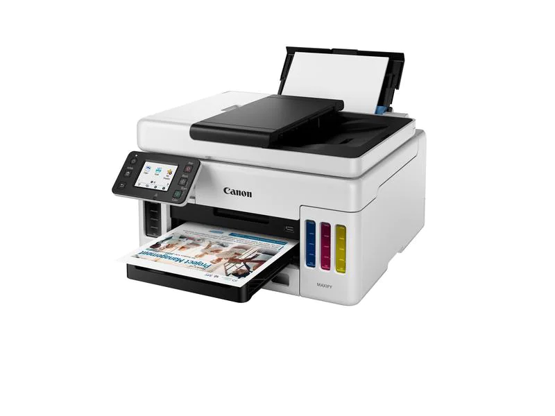 Canon Multifunktionsdrucker MAXIFY GX6050, Druckertyp: Farbig, Drucktechnik: Tintenstrahl, Total Fassungsvermögen Papierzuführungen: 350 Seiten, Mobildruck: Ja, Anzahl Papierzuführungen (maximal): 2, Druckgeschwindigkeit (farbig): 15.5 ppm