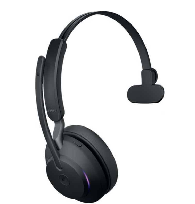 Jabra Headset Evolve2 65 Mono MS Schwarz, USB-A, Ausstattung Mikrofon: Noise Cancelling, Trageweise: Mono, Skype for Business, Verbindung zum Endgerät: Bluetooth; USB, Tragestil: Überkopfbügel, Trageform: On-Ear, Geeignet für: Büro; Home Office; Mobi