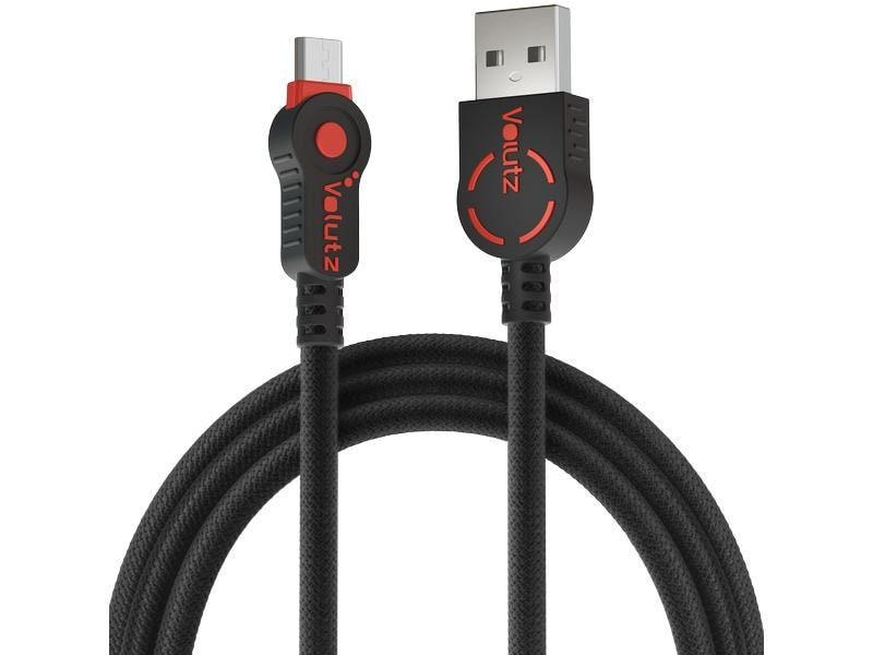 Volutz USB 2.0-Kabel Equilibrium+ USB A - Micro-USB B 1 m, Kabeltyp: Daten- und Ladekabel, Detailfarbe: Schwarz, Rot, USB Standard: 2.0 (480 Mbps), Länge: 1 m, USB Anschluss 2 (Endgerät): Micro-USB B, Geschlecht Anschluss 2 (Endgerät): Male (Stecker)