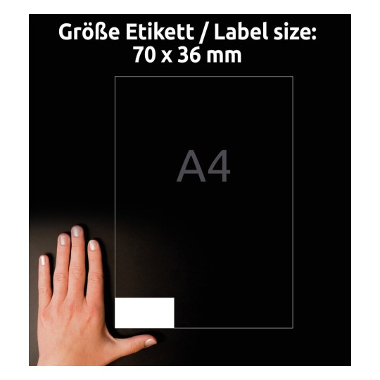 AVERY ZWECKFORM Etiketten 70x36mm 3475 weiss 2400 Stk./100 Blatt